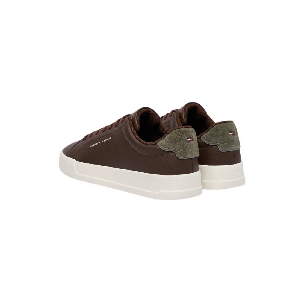 TOMMY HILFIGER COURT LTH DETAIL ESS ΠΑΠΟΥΤΣΙ ΑΝΔΡΙΚΟ BROWN
