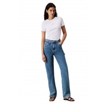 CALVIN KLEIN JEANS WOVEN LABEL RIB BABY T-SHIRT ΜΠΛΟΥΖΑ ΓΥΝΑΙΚΕΙΑ BRIGHT WHITE