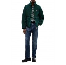 TOMMY JEANS ESSENTIAL MIX TEDDY JACKET ΜΠΟΥΦΑΝ ΑΝΔΡΙΚΟ DARK GREEN