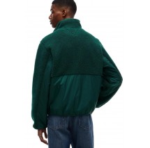 TOMMY JEANS ESSENTIAL MIX TEDDY JACKET ΜΠΟΥΦΑΝ ΑΝΔΡΙΚΟ DARK GREEN