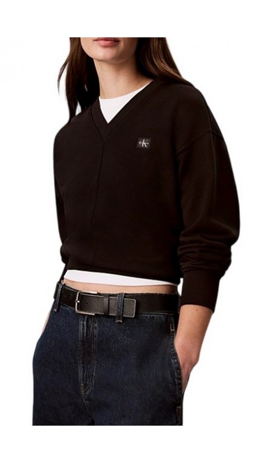 CALVIN KLEIN JEANS PREMIUM TERRY VNK SWEATSHIRT ΜΠΛΟΥΖΑ ΦΟΥΤΕΡ ΓΥΝΑΙΚΕΙΑ BLACK