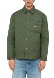 TOMMY JEANS QUILTED PADDED OVERSHIRT ΜΠΟΥΦΑΝ ΑΝΔΡΙΚΟ GREEN
