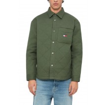 TOMMY JEANS QUILTED PADDED OVERSHIRT ΜΠΟΥΦΑΝ ΑΝΔΡΙΚΟ GREEN