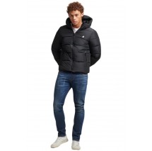 SUPERDRY HOODED SPORTS JACKET ΜΠΟΥΦΑΝ ΑΝΔΡΙΚΟ BLACK