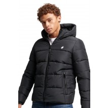 SUPERDRY HOODED SPORTS JACKET ΜΠΟΥΦΑΝ ΑΝΔΡΙΚΟ BLACK