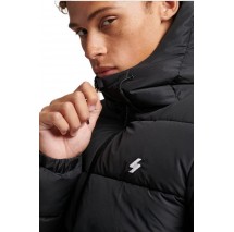 SUPERDRY HOODED SPORTS JACKET ΜΠΟΥΦΑΝ ΑΝΔΡΙΚΟ BLACK