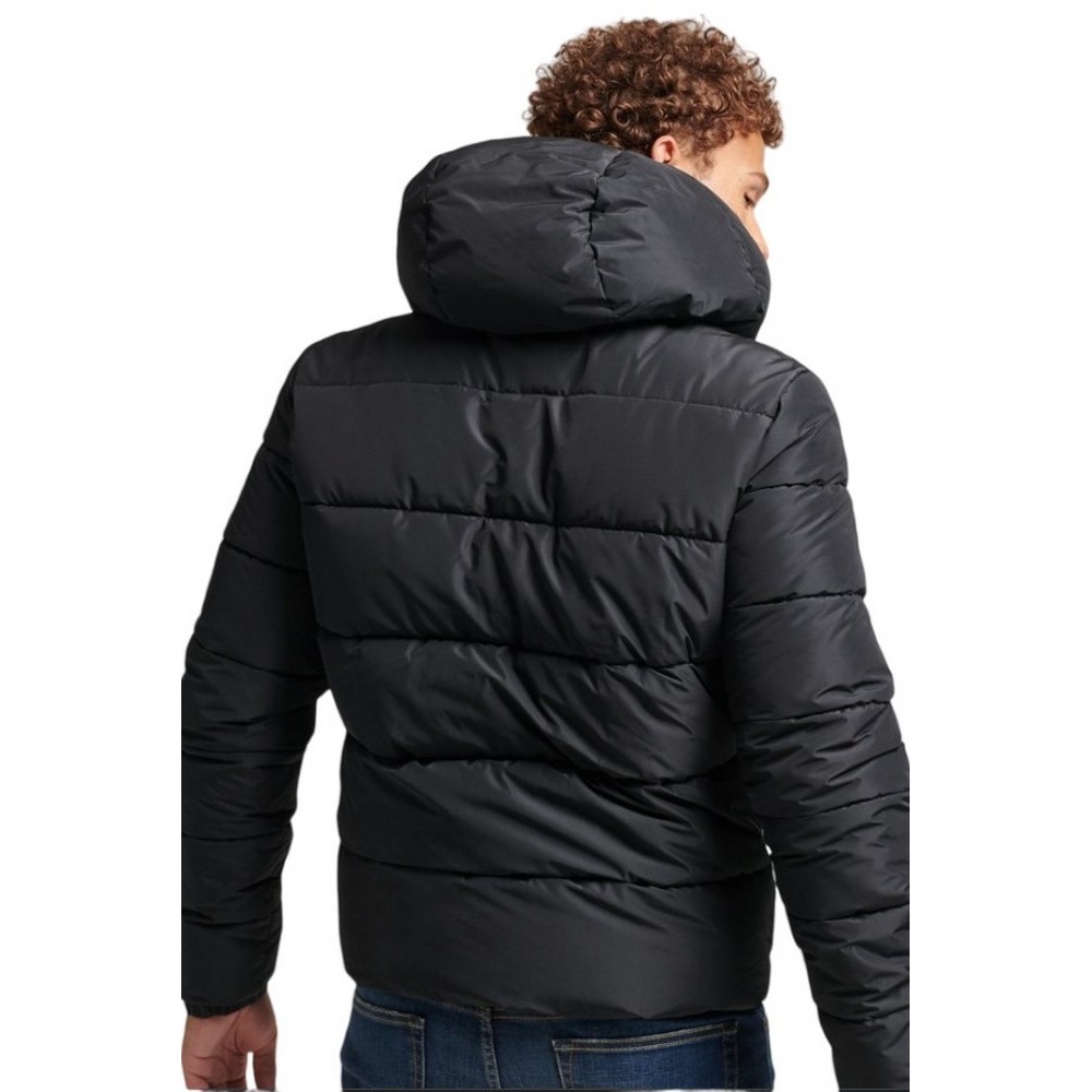 SUPERDRY HOODED SPORTS JACKET ΜΠΟΥΦΑΝ ΑΝΔΡΙΚΟ BLACK