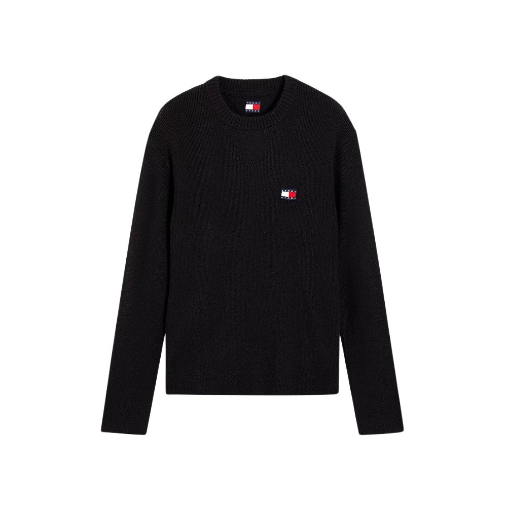 TOMMY JEANS REG WOOL MIX SWEATER ΜΠΛΟΥΖΑ ΠΛΕΚΤΗ ΑΝΔΡΙΚΗ BLACK