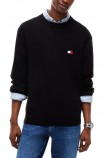 TOMMY JEANS REG WOOL MIX SWEATER ΜΠΛΟΥΖΑ ΠΛΕΚΤΗ ΑΝΔΡΙΚΗ BLACK
