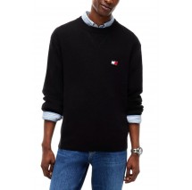 TOMMY JEANS REG WOOL MIX SWEATER ΜΠΛΟΥΖΑ ΠΛΕΚΤΗ ΑΝΔΡΙΚΗ BLACK