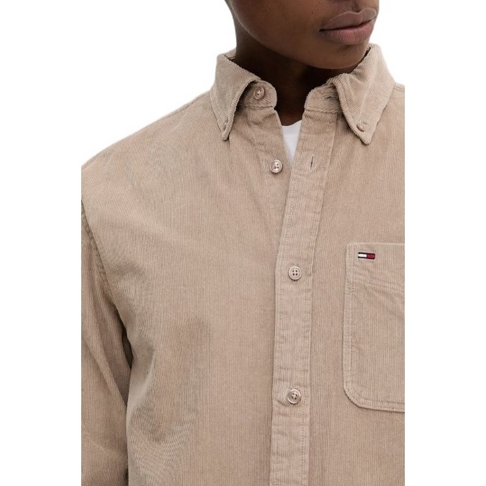 TOMMY JEANS REG BABY CORD SHIRT EXT ΠΟΥΚΑΜΙΣΟ ΑΝΔΡΙΚΟ TAUPE