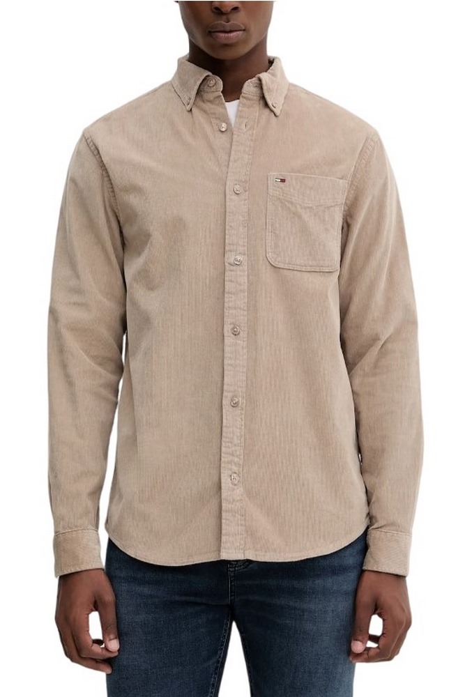 TOMMY JEANS REG BABY CORD SHIRT EXT ΠΟΥΚΑΜΙΣΟ ΑΝΔΡΙΚΟ TAUPE