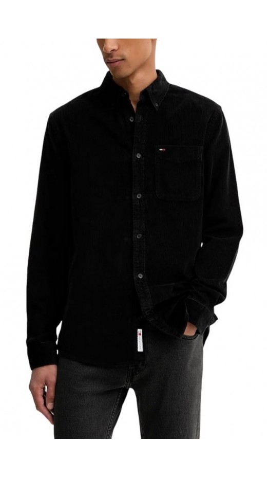 TOMMY JEANS REG BABY CORD SHIRT EXT ΠΟΥΚΑΜΙΣΟ ΑΝΔΡΙΚΟ BLACK