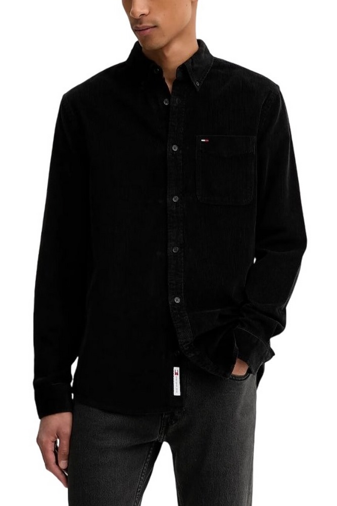 TOMMY JEANS REG BABY CORD SHIRT EXT ΠΟΥΚΑΜΙΣΟ ΑΝΔΡΙΚΟ BLACK
