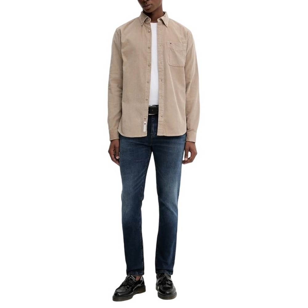 TOMMY JEANS REG BABY CORD SHIRT EXT ΠΟΥΚΑΜΙΣΟ ΑΝΔΡΙΚΟ TAUPE