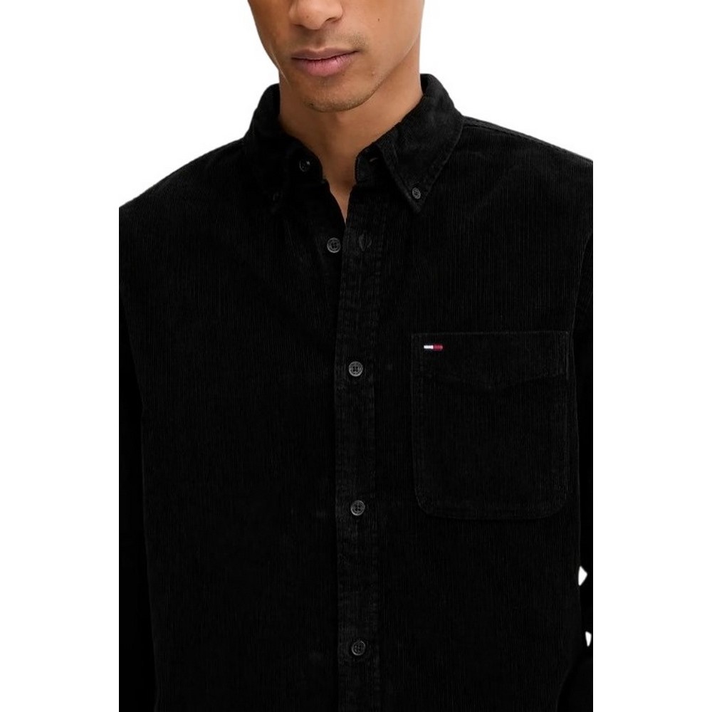 TOMMY JEANS REG BABY CORD SHIRT EXT ΠΟΥΚΑΜΙΣΟ ΑΝΔΡΙΚΟ BLACK