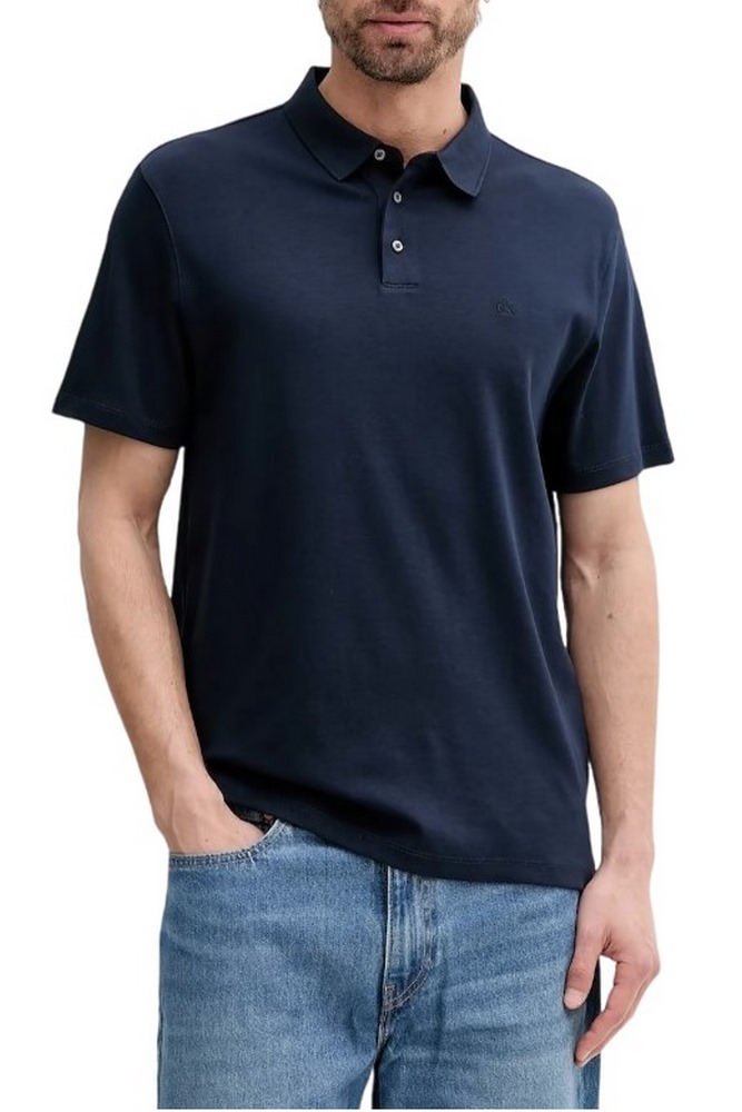 CALVIN KLEIN SS SUPIMA CHEST EMB POLO T-SHIRT ΜΠΛΟΥΖΑ ΑΝΔΡΙΚΗ NAVY