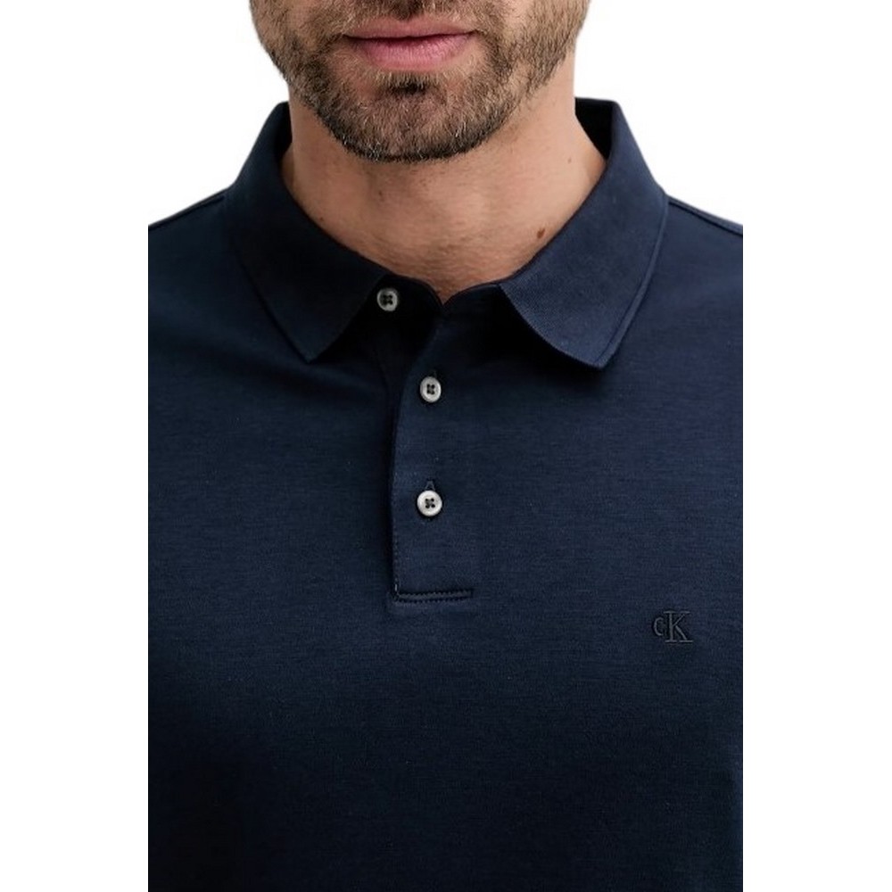 CALVIN KLEIN SS SUPIMA CHEST EMB POLO T-SHIRT ΜΠΛΟΥΖΑ ΑΝΔΡΙΚΗ NAVY