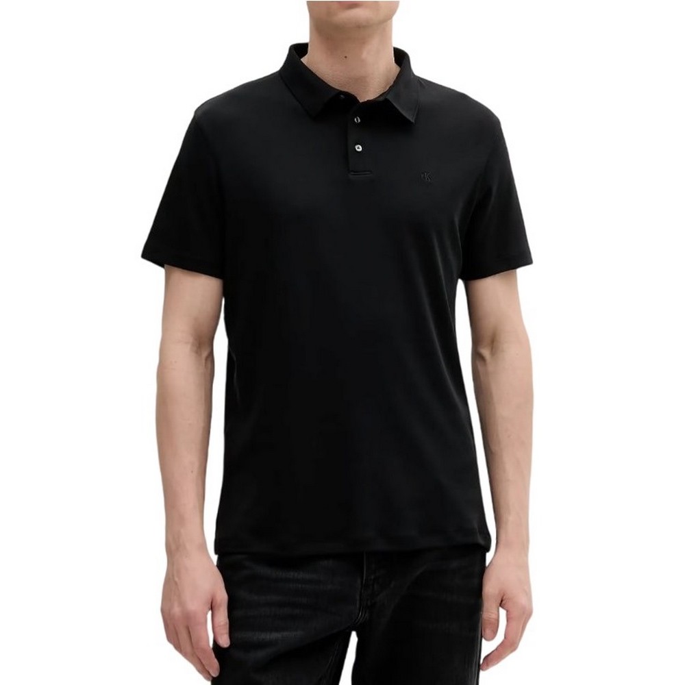 CALVIN KLEIN SS SUPIMA CHEST EMB POLO T-SHIRT ΜΠΛΟΥΖΑ ΑΝΔΡΙΚΗ BLACK