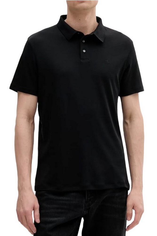 CALVIN KLEIN SS SUPIMA CHEST EMB POLO T-SHIRT ΜΠΛΟΥΖΑ ΑΝΔΡΙΚΗ BLACK