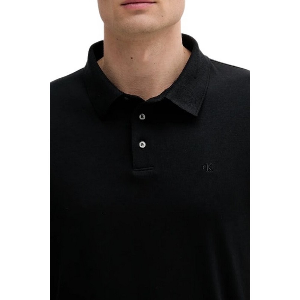 CALVIN KLEIN SS SUPIMA CHEST EMB POLO T-SHIRT ΜΠΛΟΥΖΑ ΑΝΔΡΙΚΗ BLACK