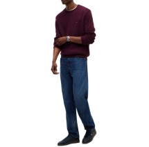 TOMMY JEANS SLIM ESS SWEATER EXT ΜΠΛΟΥΖΑ ΠΛΕΚΤΗ ΑΝΔΡΙΚΗ BERRY