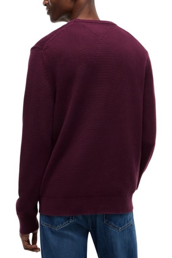 TOMMY JEANS SLIM ESS SWEATER EXT ΜΠΛΟΥΖΑ ΠΛΕΚΤΗ ΑΝΔΡΙΚΗ BERRY