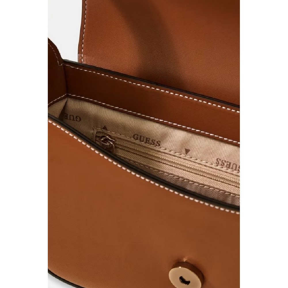 GUESS RUBY FLAP SHOULDER BAG ΤΣΑΝΤΑ ΓΥΝΑΙΚΕΙΑ CARAMEL