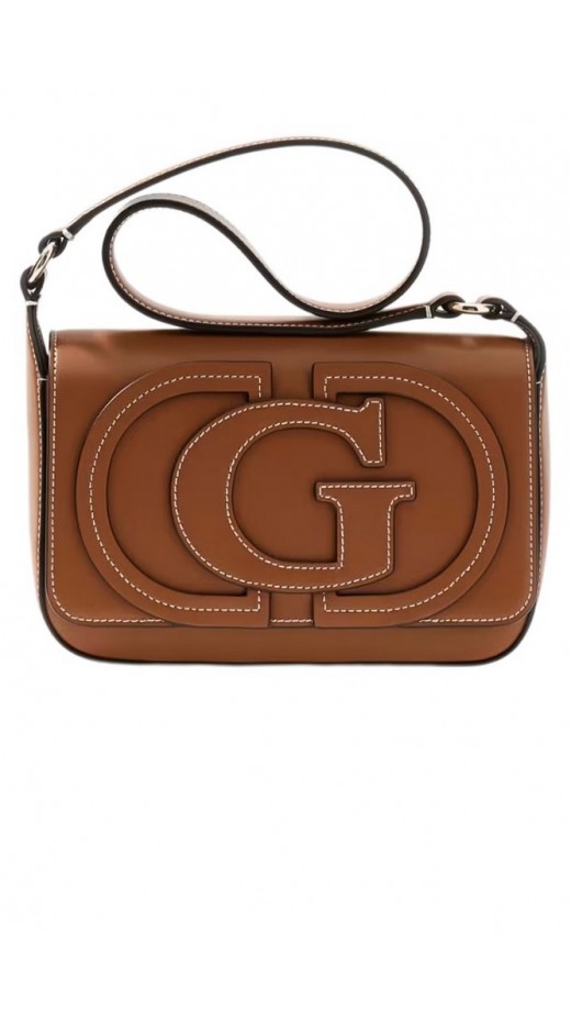 GUESS RUBY FLAP SHOULDER BAG ΤΣΑΝΤΑ ΓΥΝΑΙΚΕΙΑ CARAMEL