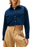 TOMMY JEANS CROPPED UTILITY SHIRT ΠΟΥΚΑΜΙΣΟ ΓΥΝΑΙΚΕΙΟ DARK NAVY