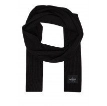 CALVIN KLEIN MONOLOGO PATCH RIB KNIT SCARF ΚΑΣΚΟΛ ΑΝΔΡΙΚΟ BLACK