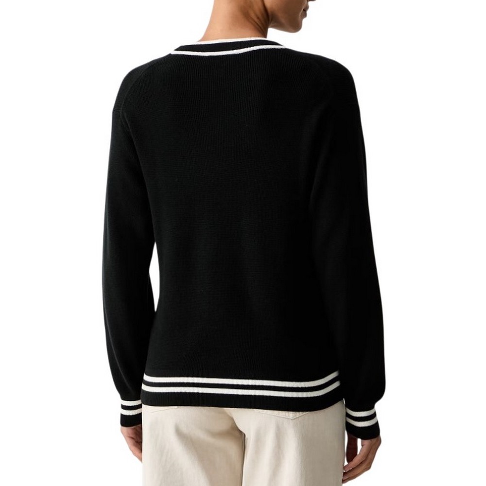 CALVIN KLEIN JEANS WOVEN LABEL CREWNECK SWEATER ΜΠΛΟΥΖΑ ΠΛΕΚΤΗ ΓΥΝΑΙΚΕΙΑ BLACK