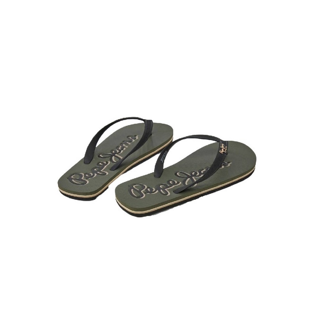 PEPE JEANS BAY BEACH LOGO M SS23 ΠΑΝΤΟΦΛΑ ΑΝΔΡΙΚΗ KHAKI