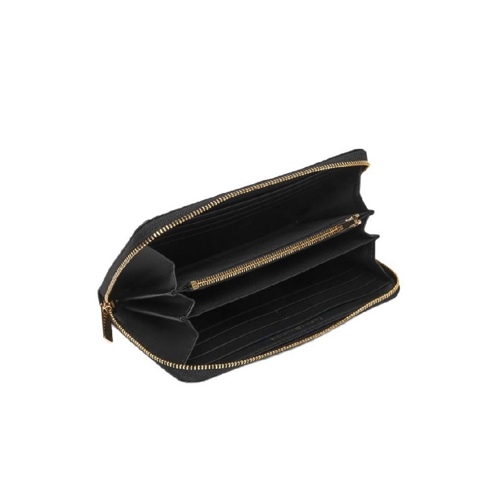 TOMMY HILFIGER  ICON LRG ZA MONO EMBO ΠΟΡΤΟΦΟΛΙ ΓΥΝΑΙΚΕΙΟ BLACK