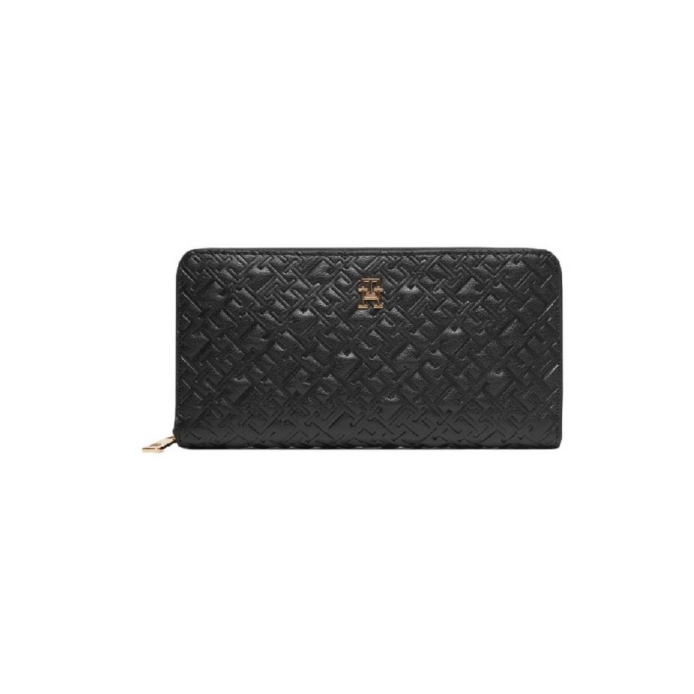 TOMMY HILFIGER  ICON LRG ZA MONO EMBO ΠΟΡΤΟΦΟΛΙ ΓΥΝΑΙΚΕΙΟ BLACK