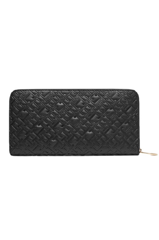 TOMMY HILFIGER  ICON LRG ZA MONO EMBO ΠΟΡΤΟΦΟΛΙ ΓΥΝΑΙΚΕΙΟ BLACK