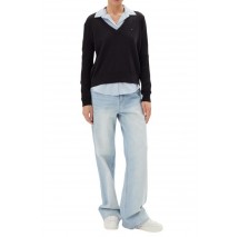 TOMMY JEANS ESSENTIAL VNECK SWEATER EXT ΠΛΕΚΤΗ ΜΠΛΟΥΖΑ ΓΥΝΑΙΚΕΙΑ BLACK