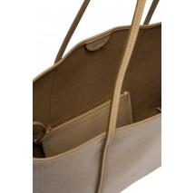 CALVIN KLEIN AOP TOTE POUCH ON STRAP ΤΣΑΝΤΑ ΓΥΝΑΙΚΕΙΑ TAUPE