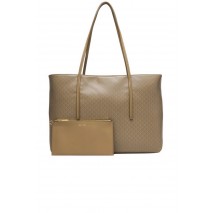 CALVIN KLEIN AOP TOTE POUCH ON STRAP ΤΣΑΝΤΑ ΓΥΝΑΙΚΕΙΑ TAUPE