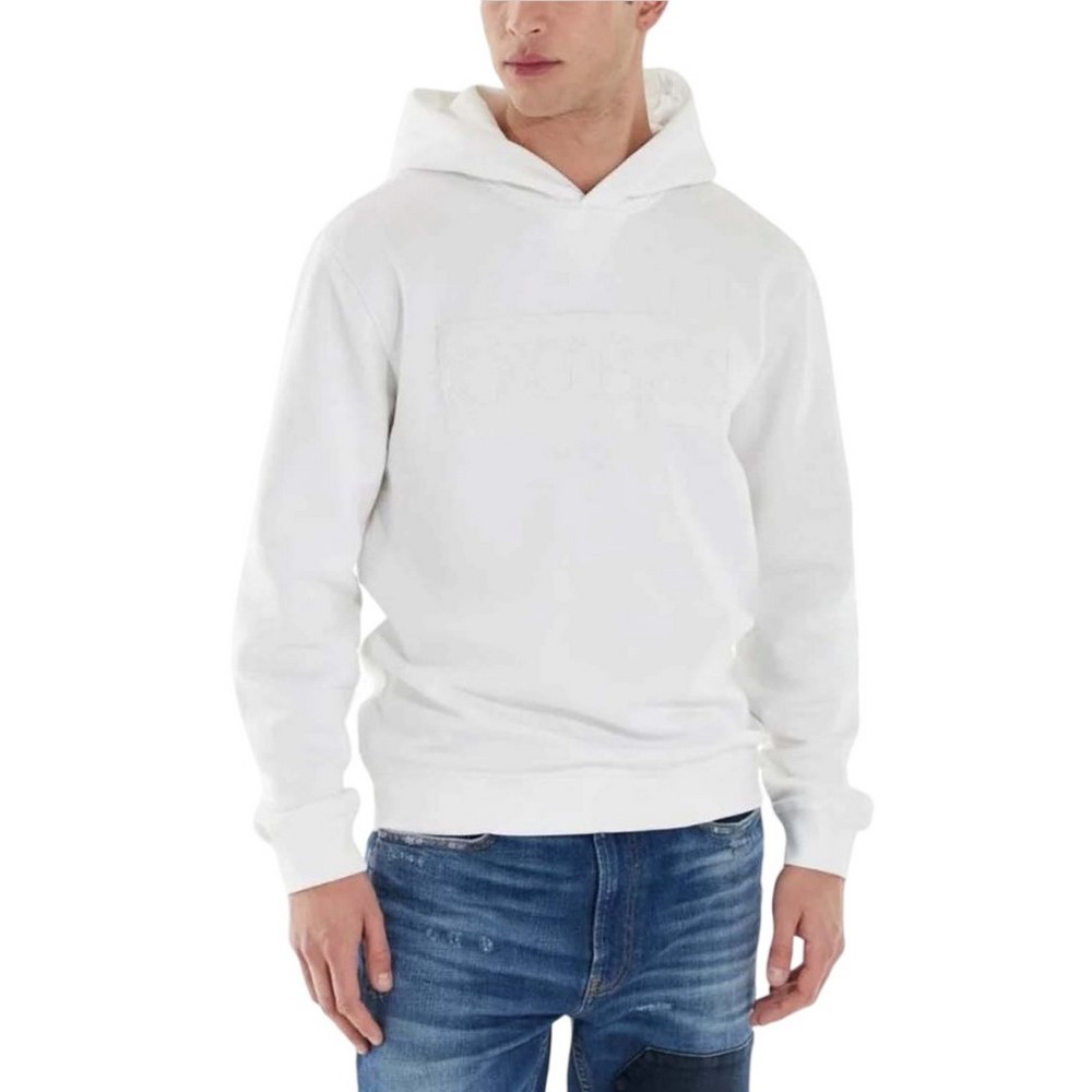 GUESS BEAU HOODIE SWEATSHI ΦΟΥΤΕΡ ΑΝΔΡΙΚΟ WHITE