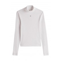 TOMMY JEANS ESSENTIAL MOCK NECK ΜΠΛΟΥΖΑ ΜΑΚΡΥΜΑΝΙΚΗ ΓΥΝΑΙΚΕΙΑ ECRU