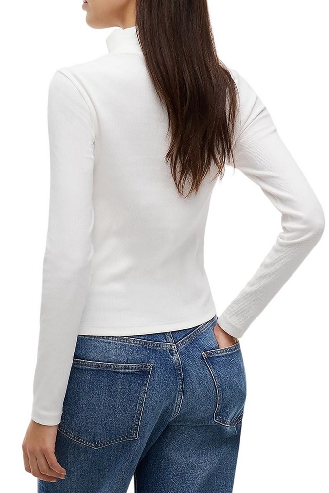 TOMMY JEANS ESSENTIAL MOCK NECK ΜΠΛΟΥΖΑ ΜΑΚΡΥΜΑΝΙΚΗ ΓΥΝΑΙΚΕΙΑ ECRU