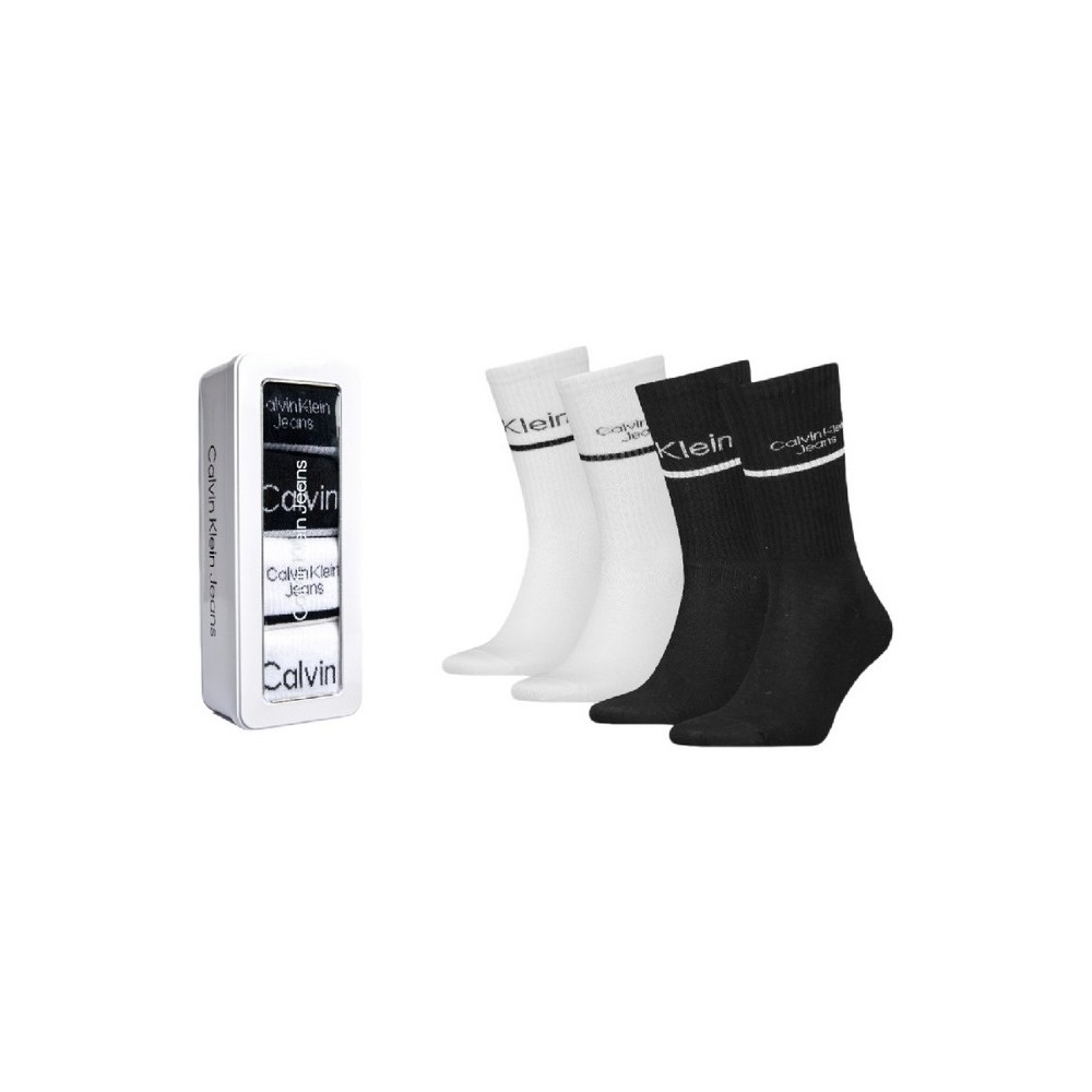 CALVIN KLEIN JEANS CKJ MEN SOCK 4P LOGO STRIPE GIFTBOX ΚΑΛΤΣΕΣ ΑΝΔΡΙΚΕΣ MULTI