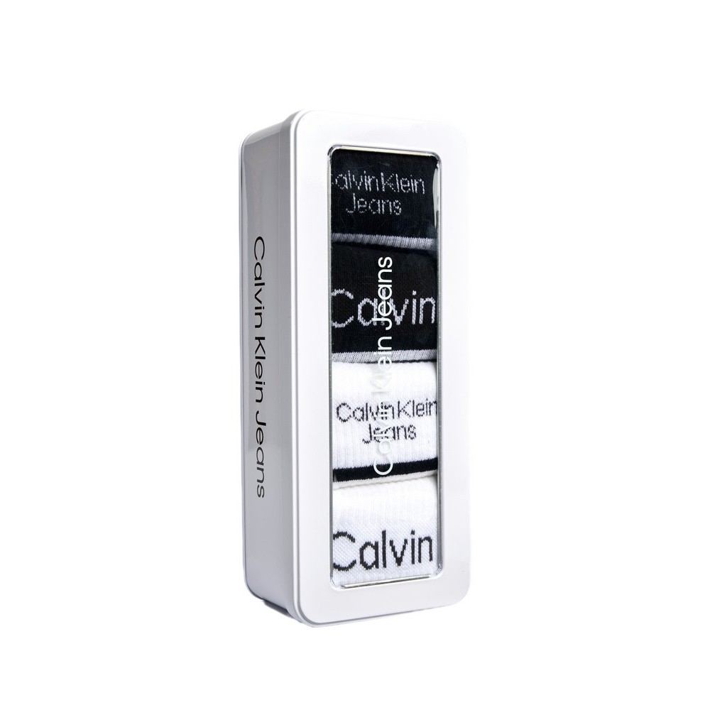 CALVIN KLEIN JEANS CKJ MEN SOCK 4P LOGO STRIPE GIFTBOX ΚΑΛΤΣΕΣ ΑΝΔΡΙΚΕΣ MULTI