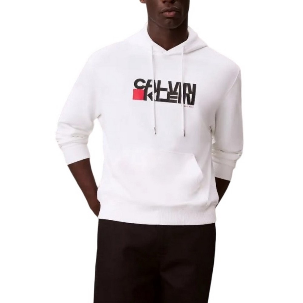 CALVIN KLEIN JEANS LS EU 350TERRY CK REDBOX GRAPHIC ΦΟΥΤΕΡ ΜΠΛΟΥΖΑ ΑΝΔΡΙΚΗ WHITE