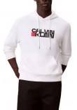 CALVIN KLEIN JEANS LS EU 350TERRY CK REDBOX GRAPHIC ΦΟΥΤΕΡ ΜΠΛΟΥΖΑ ΑΝΔΡΙΚΗ WHITE