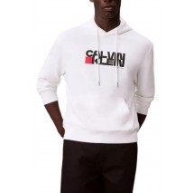 CALVIN KLEIN JEANS LS EU 350TERRY CK REDBOX GRAPHIC ΦΟΥΤΕΡ ΜΠΛΟΥΖΑ ΑΝΔΡΙΚΗ WHITE