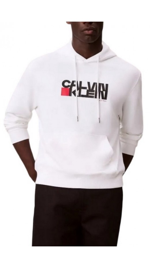 CALVIN KLEIN JEANS LS EU 350TERRY CK REDBOX GRAPHIC ΦΟΥΤΕΡ ΜΠΛΟΥΖΑ ΑΝΔΡΙΚΗ WHITE