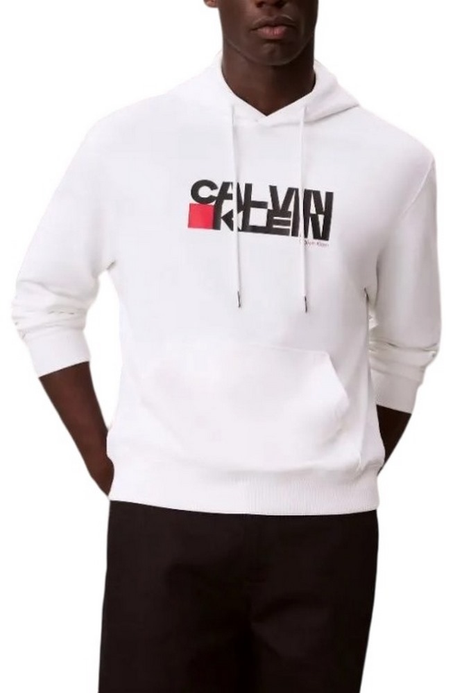CALVIN KLEIN JEANS LS EU 350TERRY CK REDBOX GRAPHIC ΦΟΥΤΕΡ ΜΠΛΟΥΖΑ ΑΝΔΡΙΚΗ WHITE