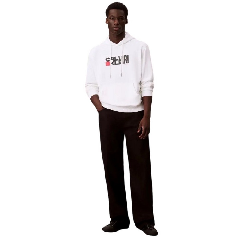 CALVIN KLEIN JEANS LS EU 350TERRY CK REDBOX GRAPHIC ΦΟΥΤΕΡ ΜΠΛΟΥΖΑ ΑΝΔΡΙΚΗ WHITE